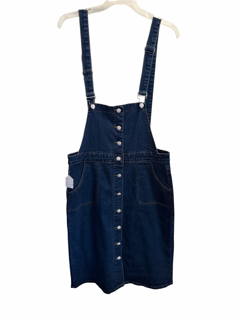 Denim Button-Front Overalls Dress size medium